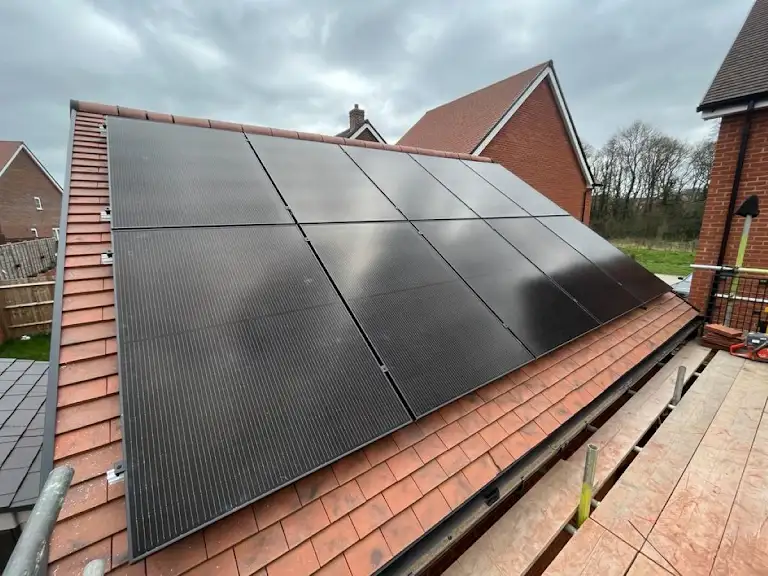 Solar panels on roof